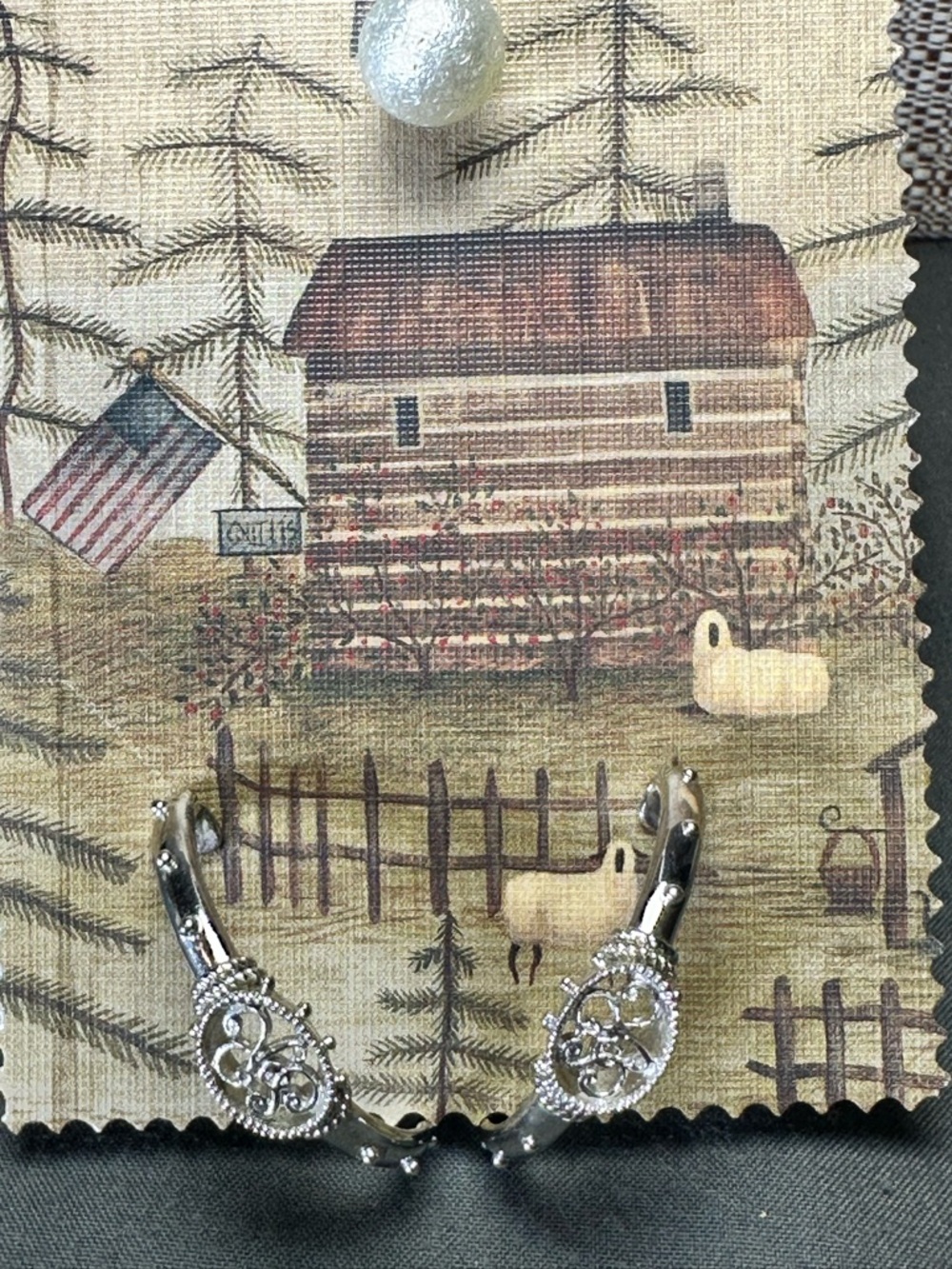 Retired Longaberger So Rachel Raindrop Texture Hoops - Vtg. .925 Silver